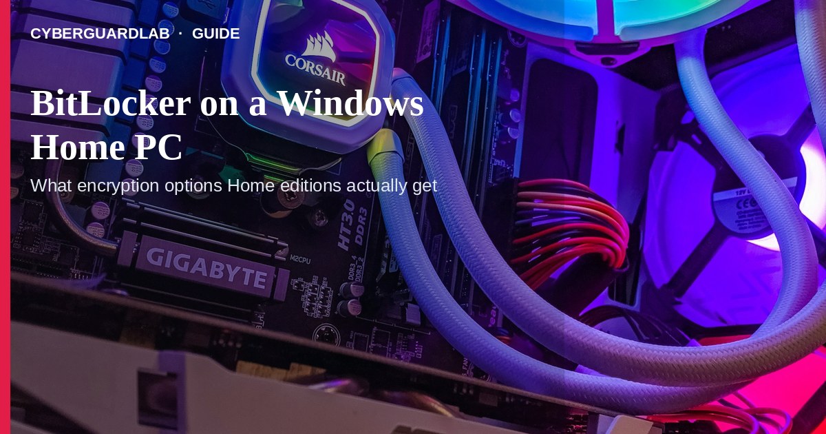 Windows Settings Device encryption toggle and BitLocker recovery key prompt.