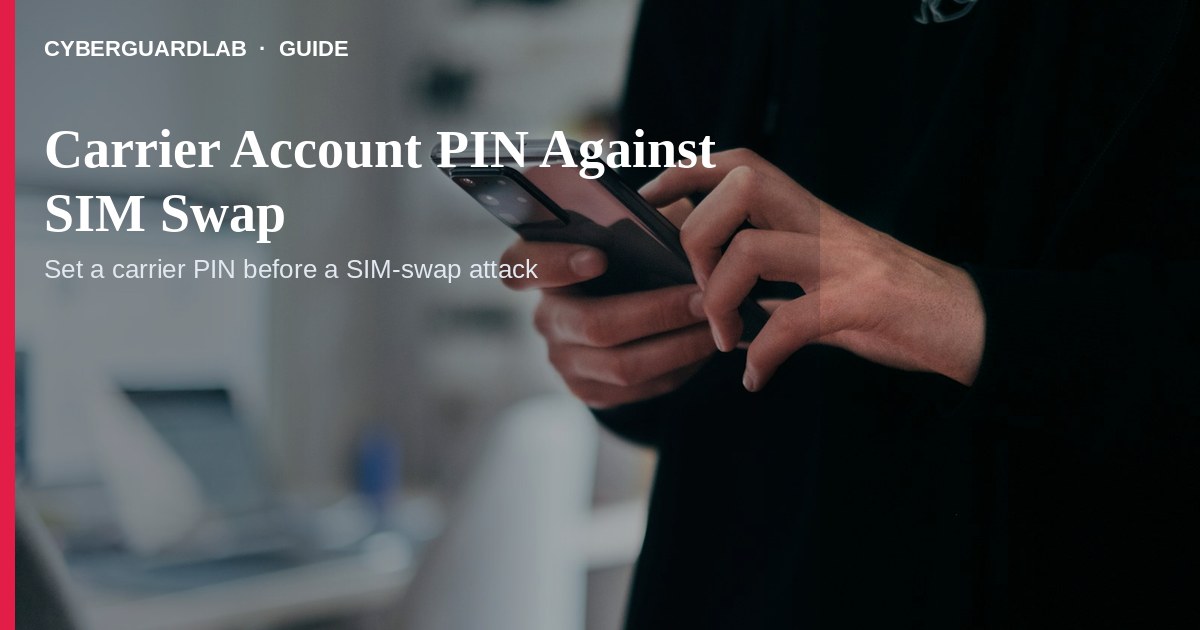 Carrier account security screen prompting for a new account PIN.