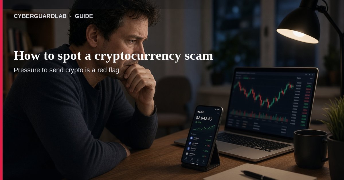 Man at a night desk looking at a crypto wallet phone and trading laptop