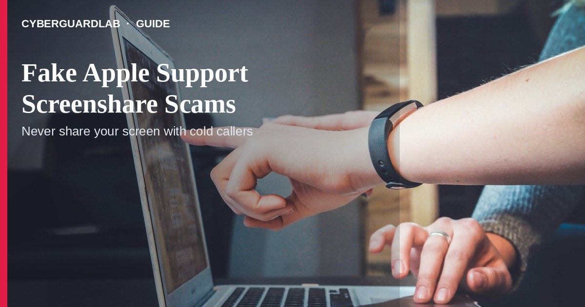 Fake Apple Support call urging the victim to install screen-sharing software.