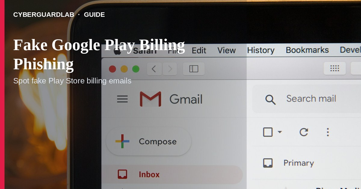 Phishing email claiming a Google Play charge with a verify payment button.