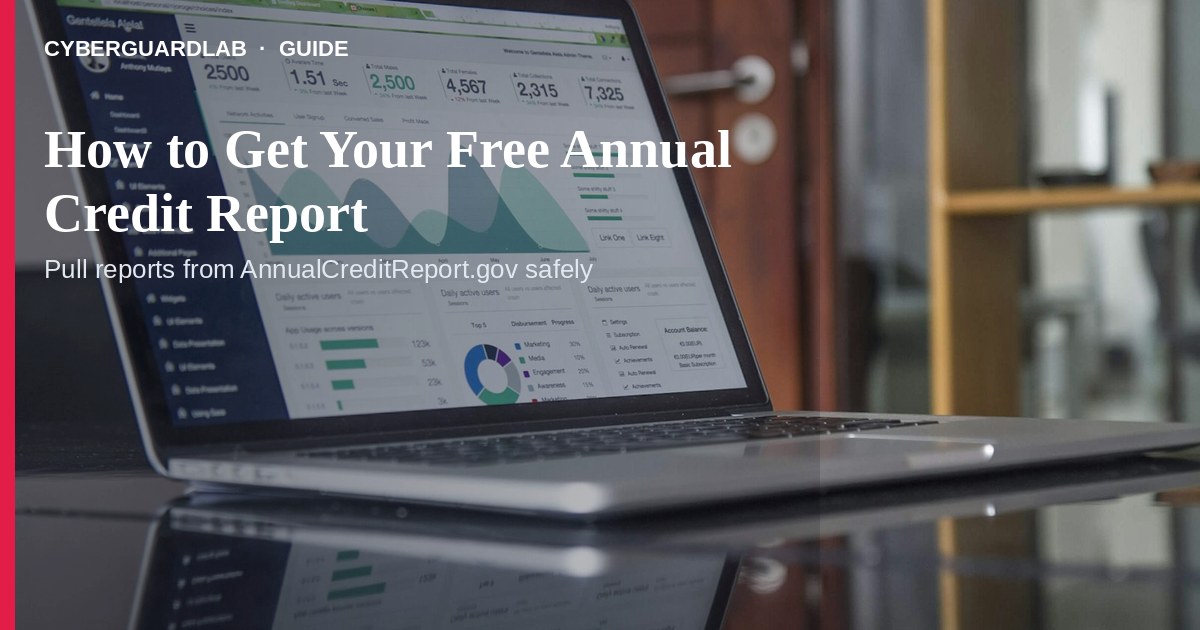 AnnualCreditReport.com browser window beside a printed credit report.