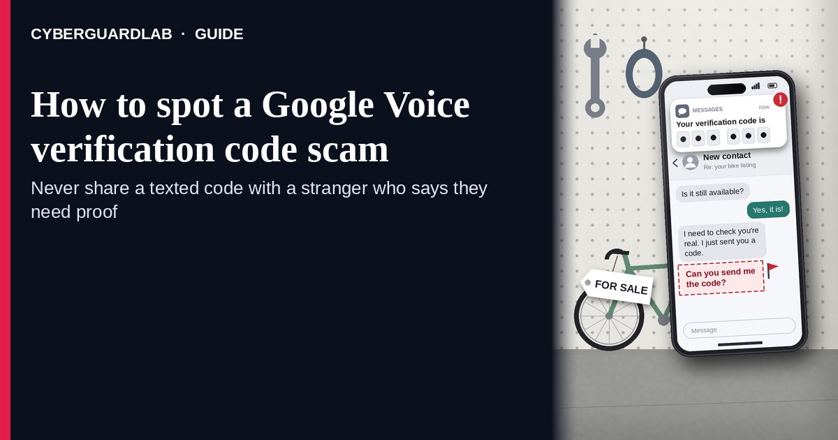Bike with a for-sale sign in a garage and a phone where a stranger asks: Can you send me the code?