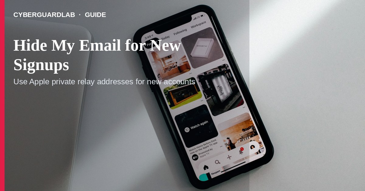 iCloud Hide My Email settings creating a new relay address for a signup.