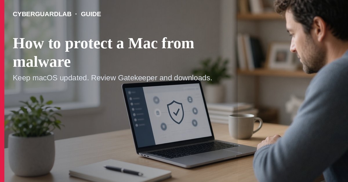 MacBook open to System Settings Privacy and Security showing Allow applications from in a soft home-office daylight scene
