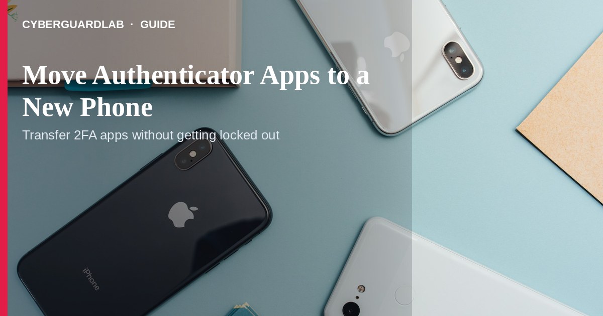 Old and new phones side by side during an authenticator app transfer.