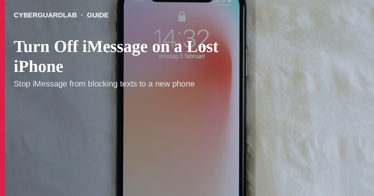 iMessage settings and Apple ID web options after a lost iPhone.