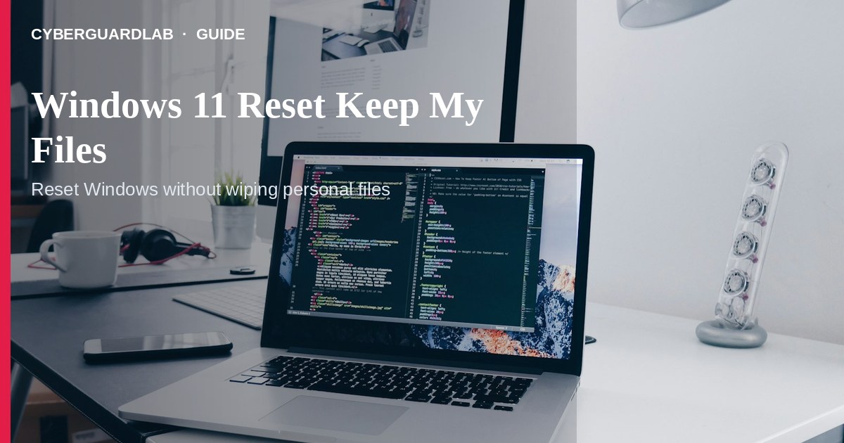 Windows Settings Recovery page with Reset this PC Keep my files option.