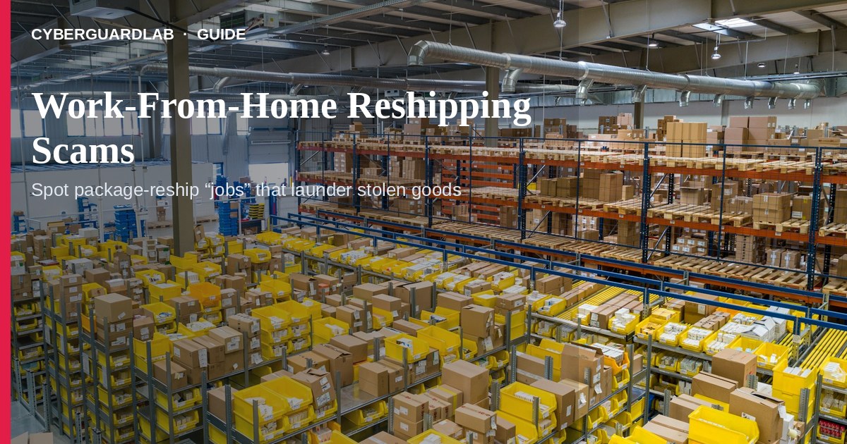 Home packages beside instructions to strip labels and reship overseas.