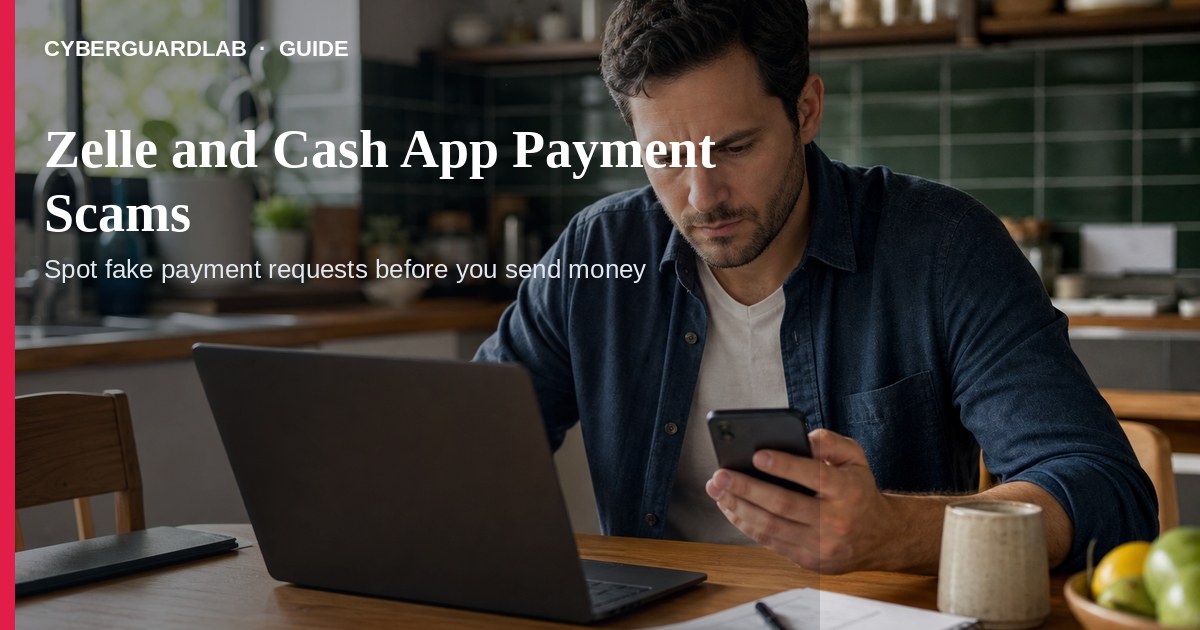 US kitchen counter with a phone open to a payment-app send-money screen beside a bank-looking text alert in soft daylight