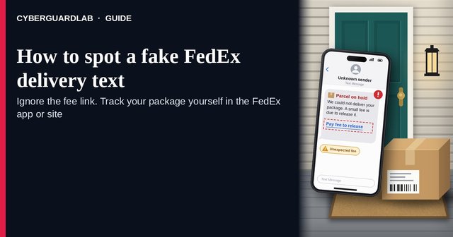 Phone showing a generic delivery exception text with a bright track package link