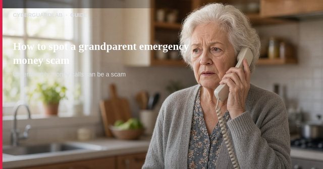 Older adult on a phone looking worried while caller ID shows an unknown number