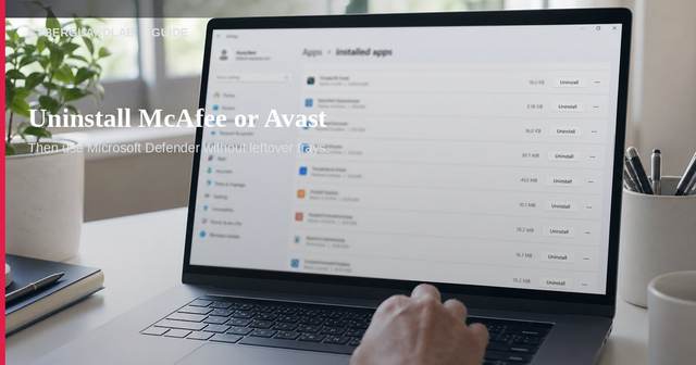 How to uninstall McAfee or Avast and go back to Windows Defender