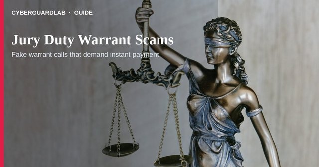US home phone and notepad with a fake jury warrant case number beside gift cards