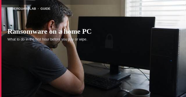 Ransomware on a home PC: what to do in the first hour