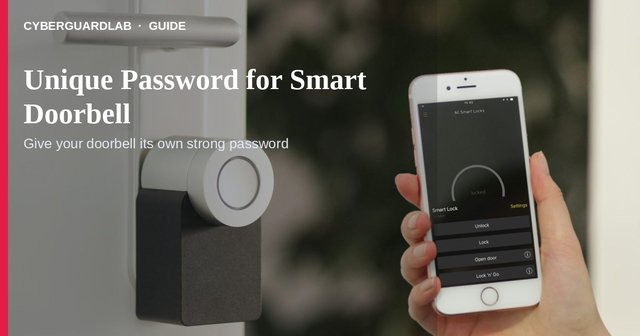 Smart doorbell app password settings with a unique password and MFA enabled.